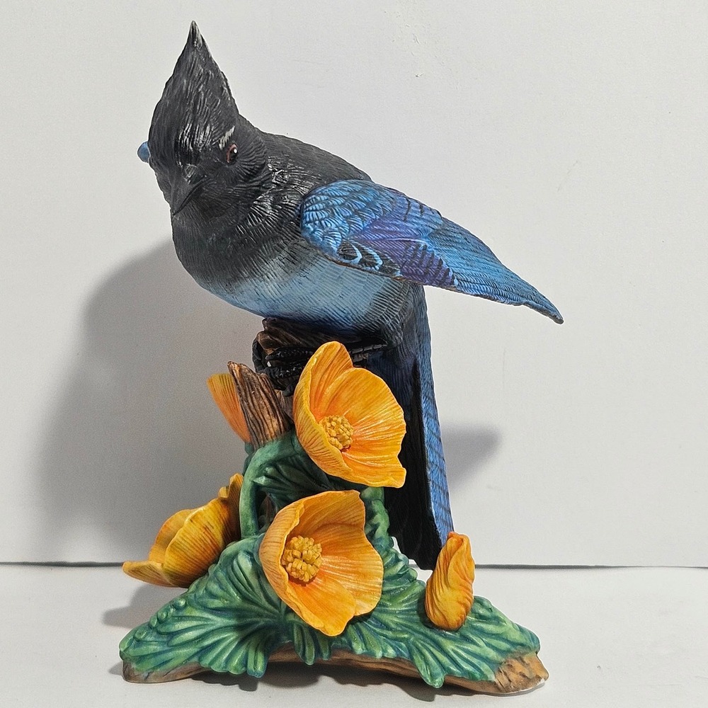 Lenox Garden Bird Sculpture Steller's Jay Fine Porcelain Figurine 1996 NIB